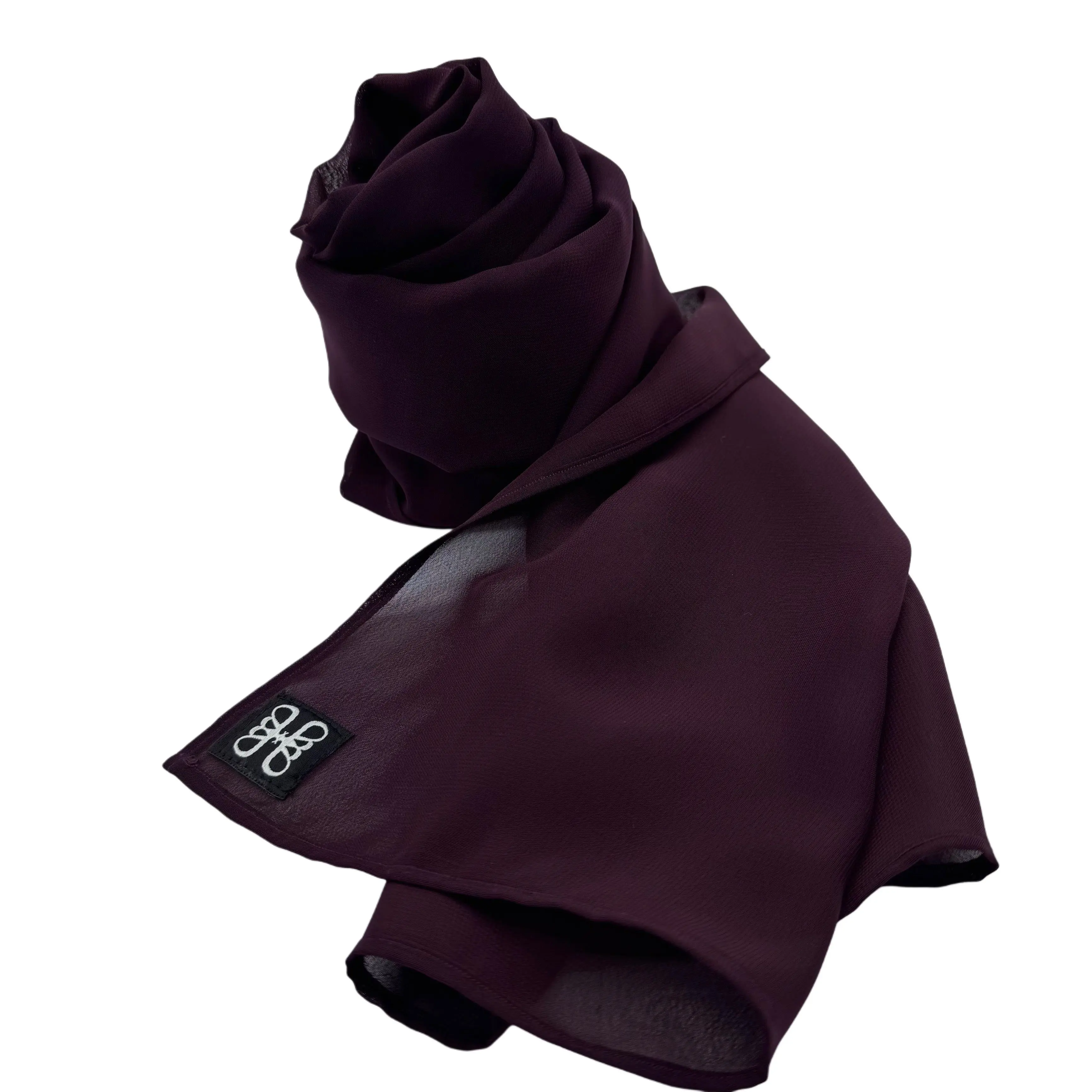 حجاب شيفون بلون Aubergine Purple
