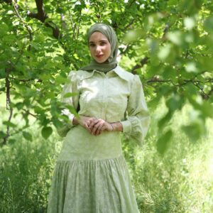 Areej Floral Set in Sage Green