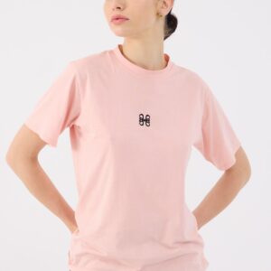 H logo t-shirt in doll pink