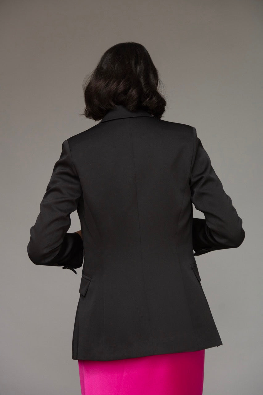 Camellia Blazer in Black - Image 4