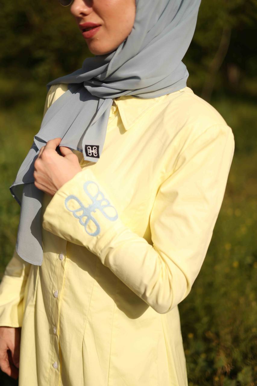 Farah Poplin Dress in Butter Yellow - Image 3
