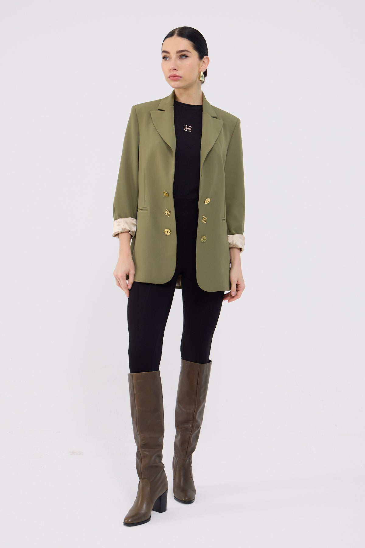 Diana Blazer in Olive Green - Image 3