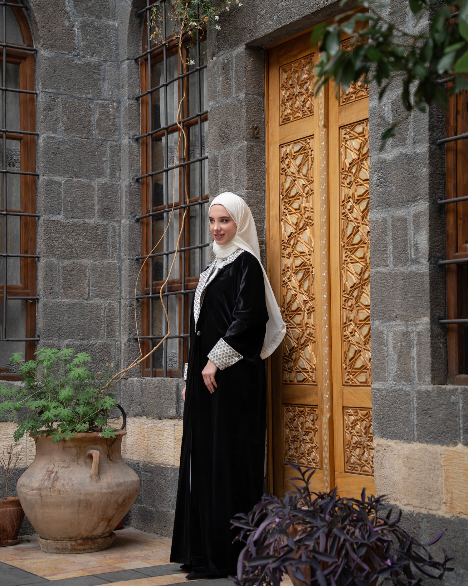 Yasmina Abaya in Black Velvet - Image 5