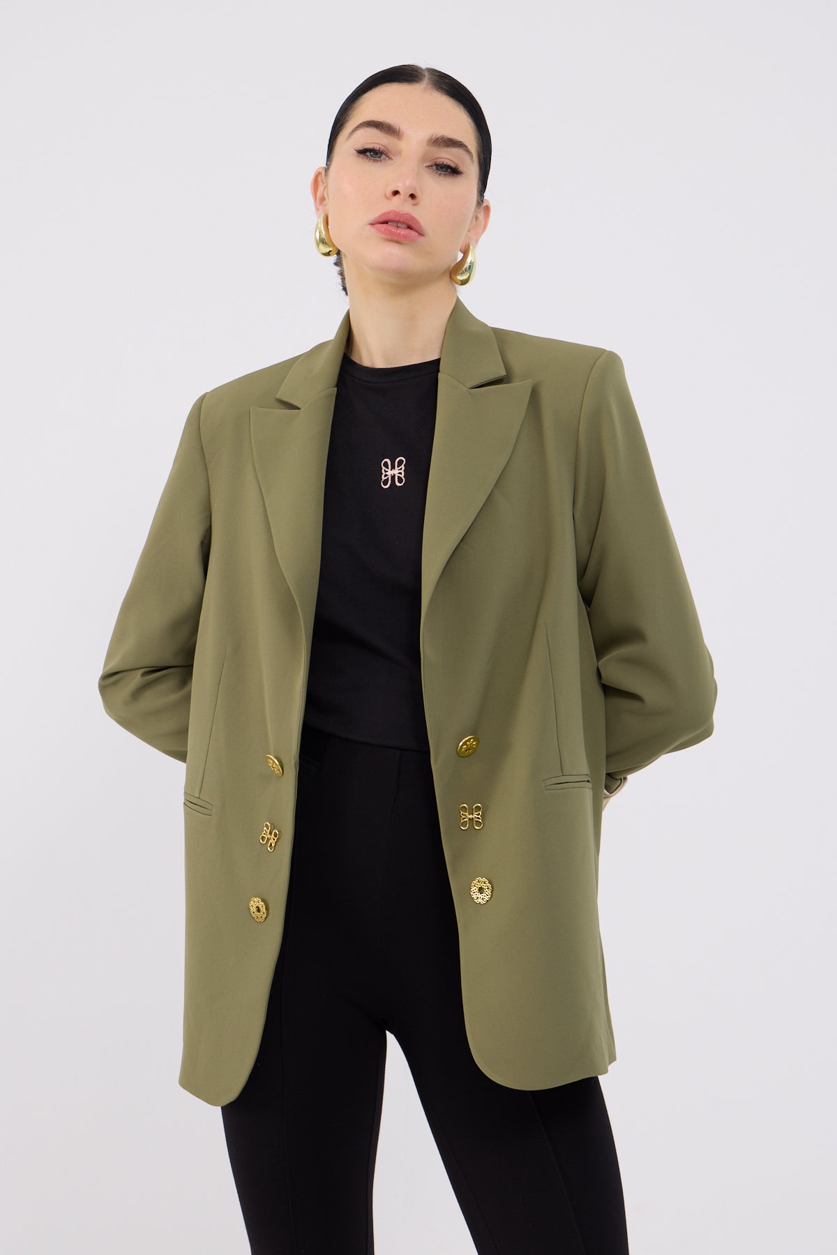 Diana Blazer in Olive Green - Image 2