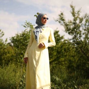 Farah Poplin Dress in Butter Yellow