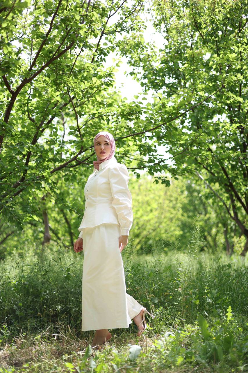 Dana Poplin Set in Pearl White - Image 5