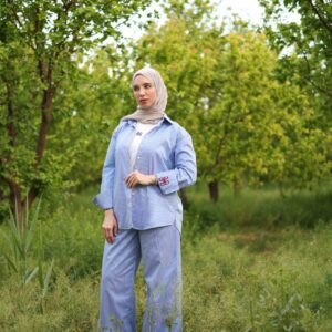 Talia Blue Striped Set