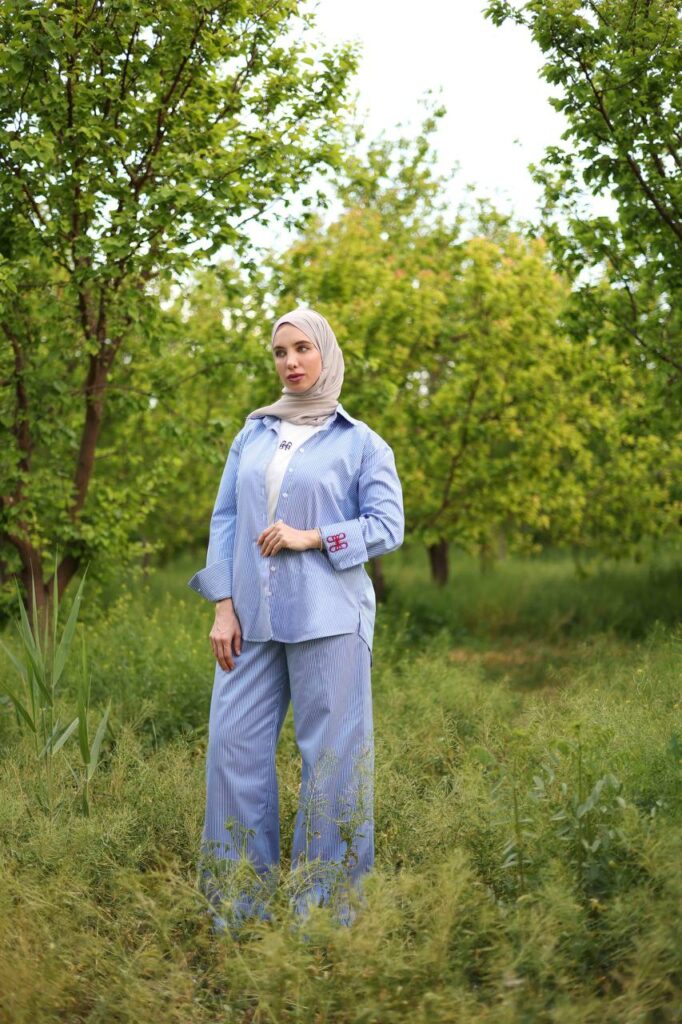 Talia Blue Striped Set
