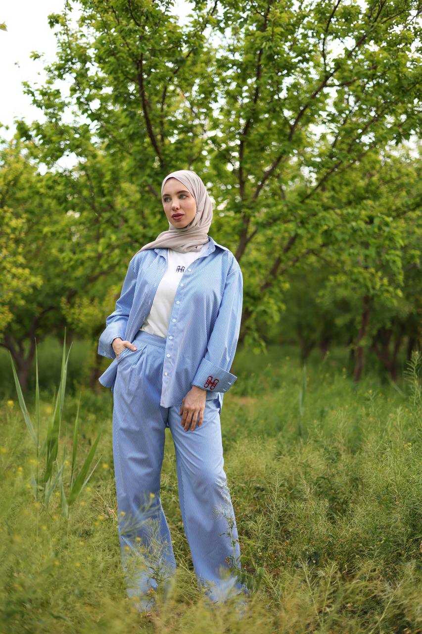 Talia Blue Striped Set - Image 3