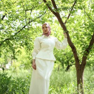Dana Poplin Set in Pearl White