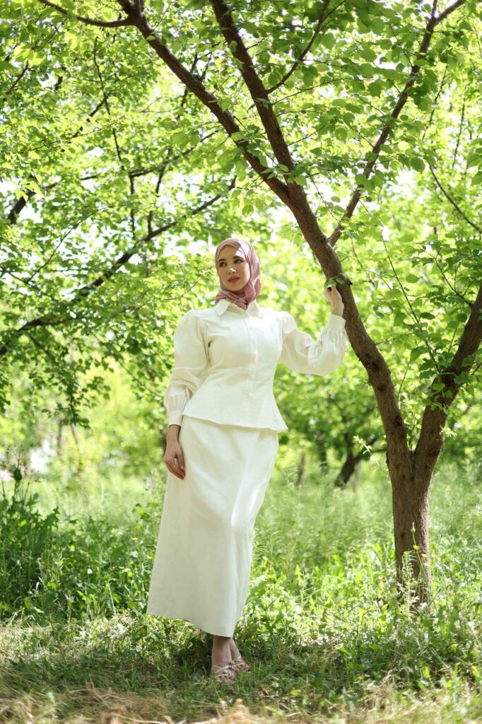 Dana Poplin Set in Pearl White