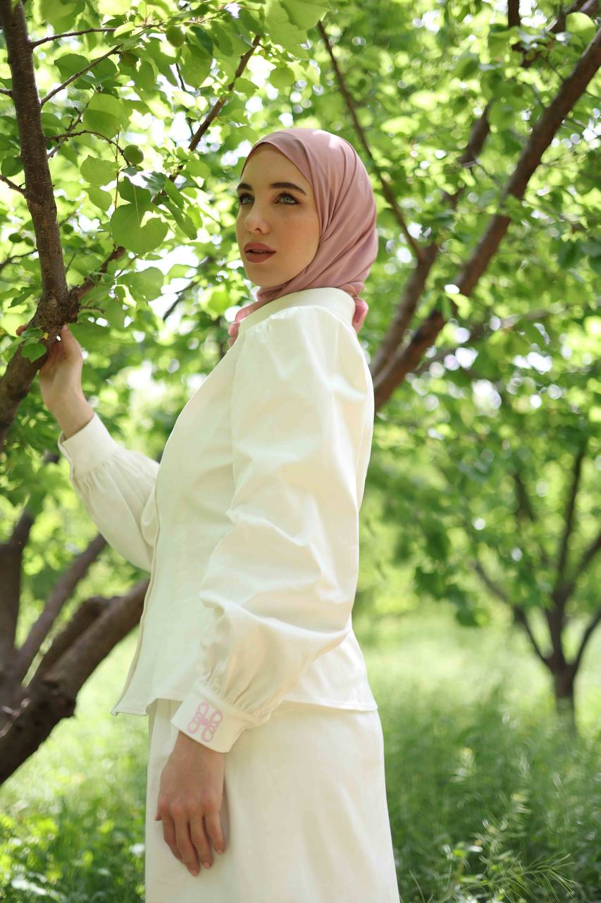 Dana Poplin Set in Pearl White - Image 2