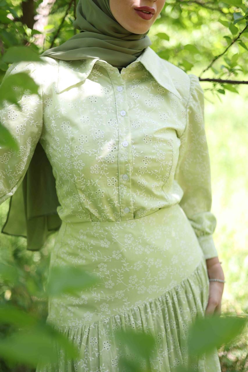 Areej Floral Set in Sage Green - Image 3