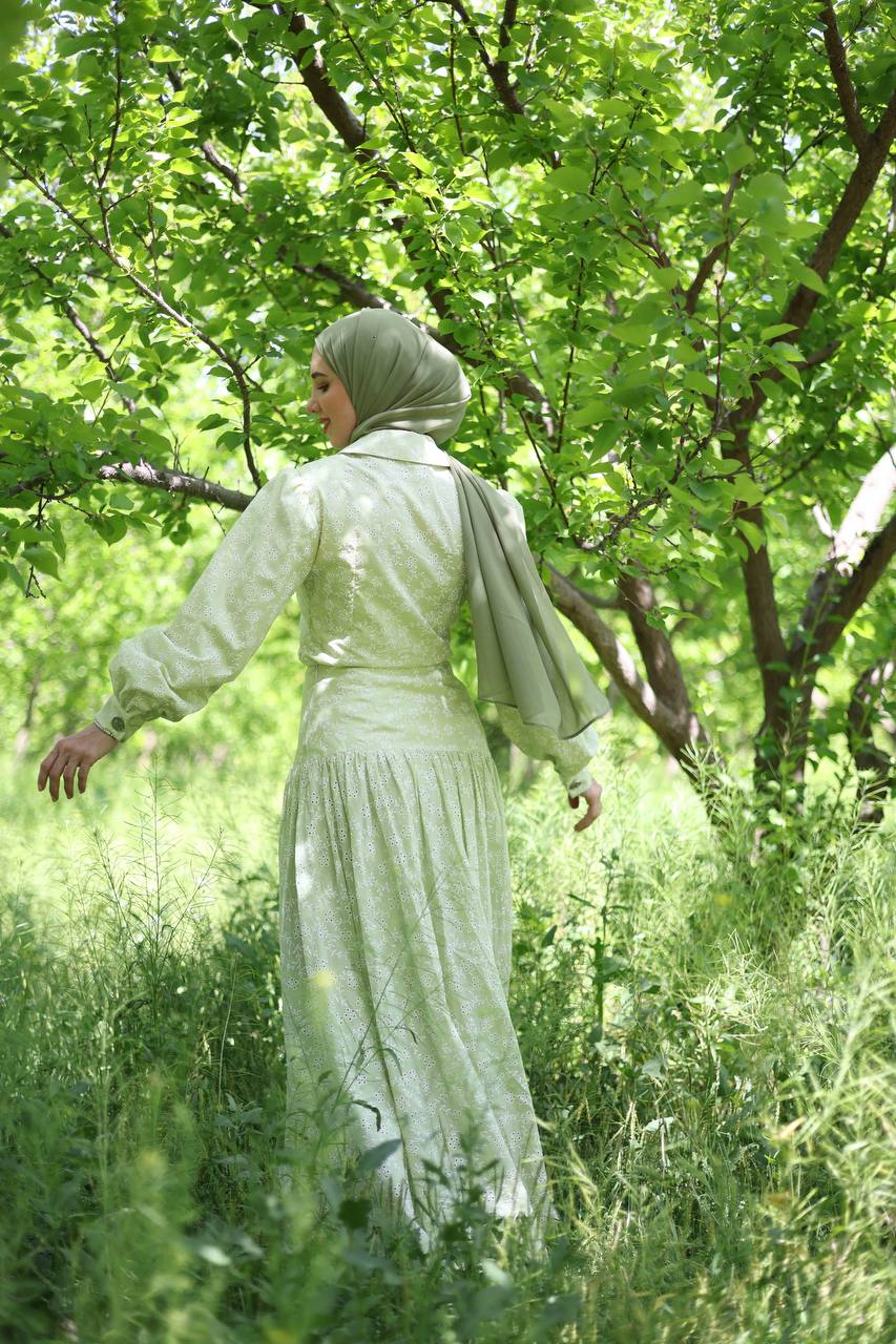 Areej Floral Set in Sage Green - Image 4