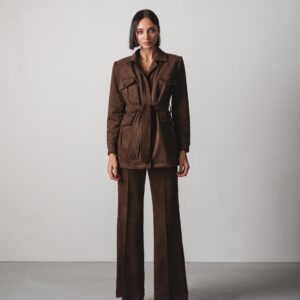 Laila Suede Set in Chocolate Brown