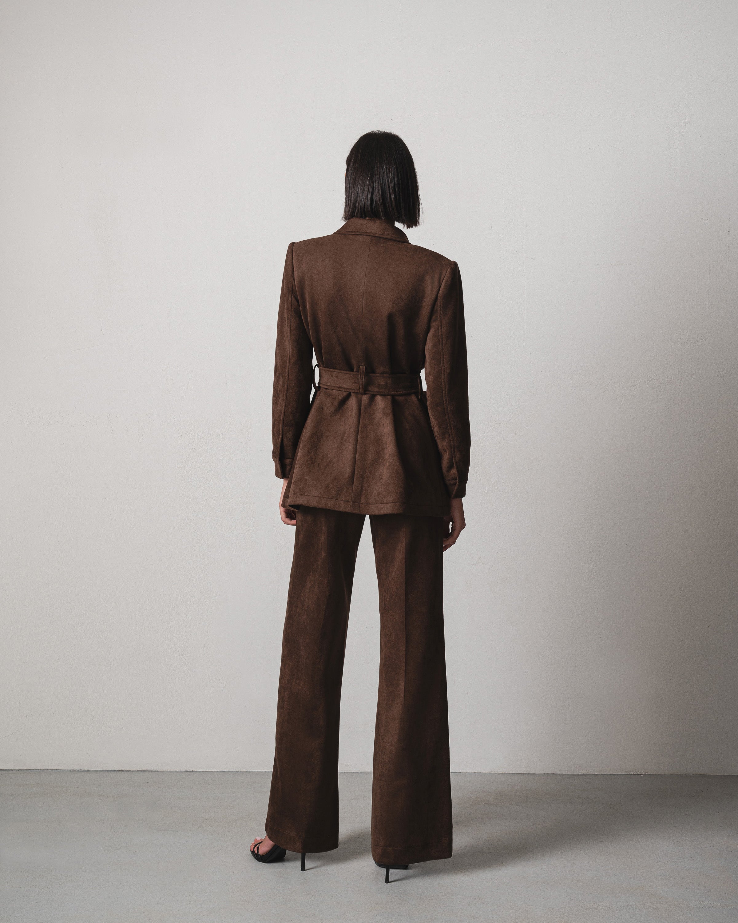 Laila Suede Set in Chocolate Brown - Image 2