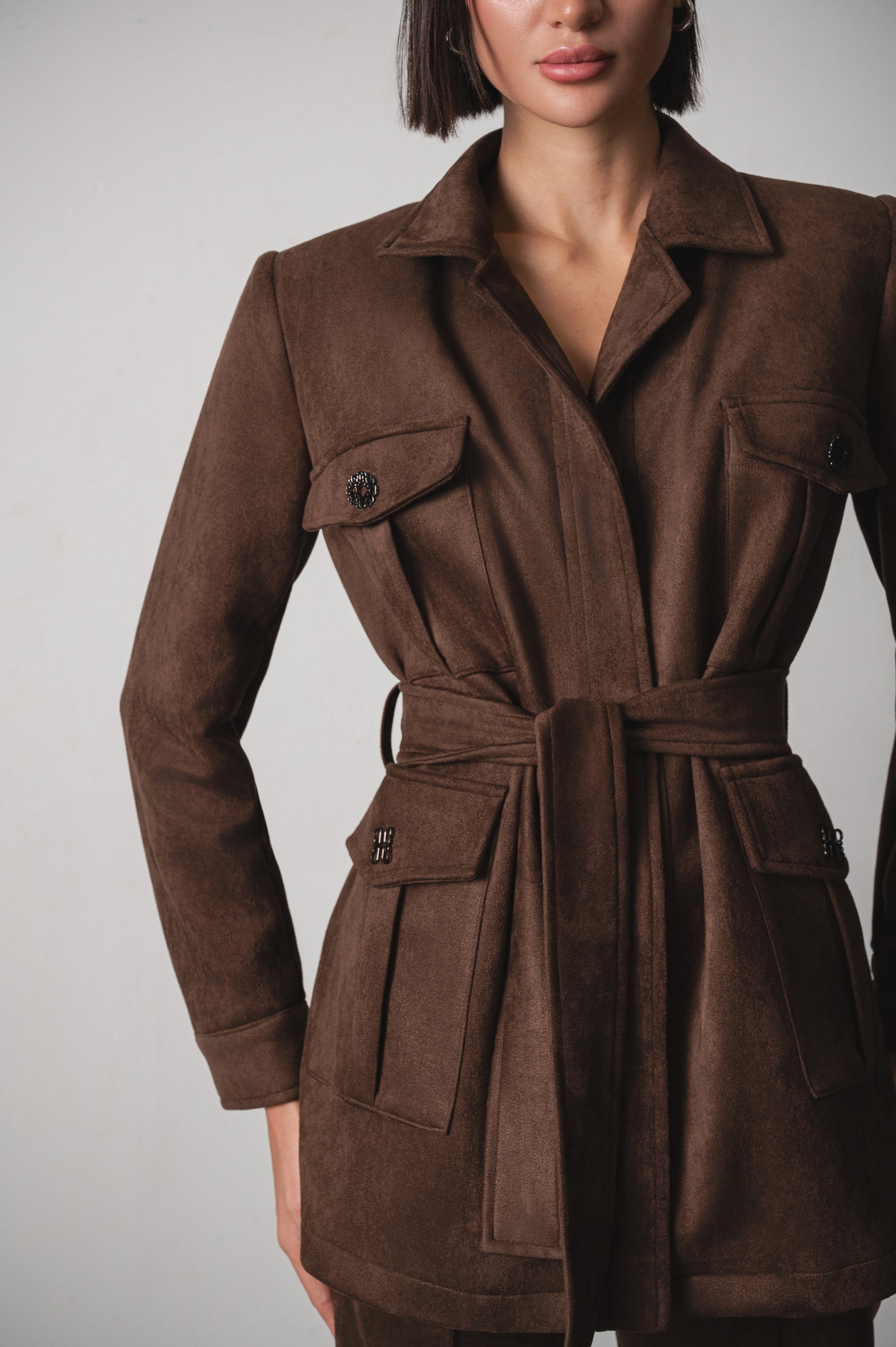 Laila Suede Set in Chocolate Brown - Image 6