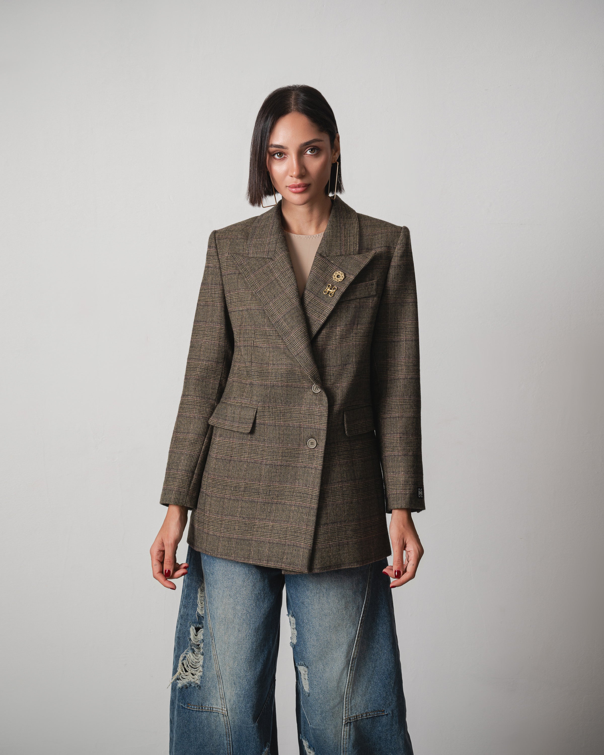 Lina Oversize Plaid Blazer - Image 3