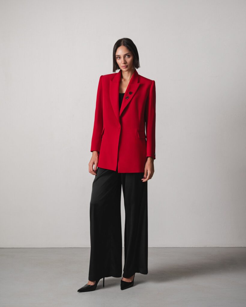 Kiraz Blazer in Cherry Red
