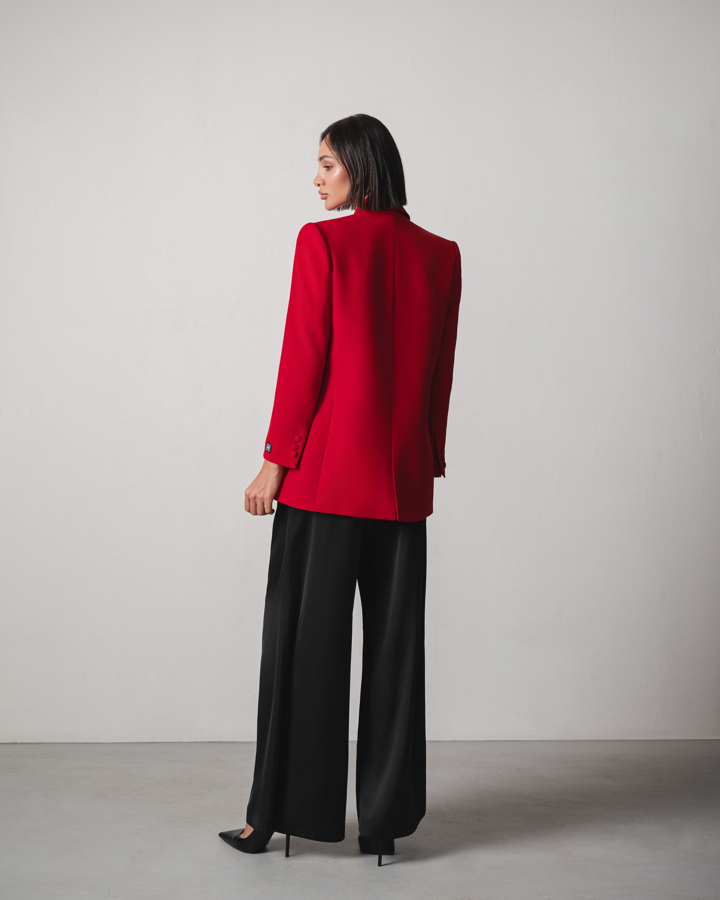 Kiraz Blazer in Cherry Red - Image 2
