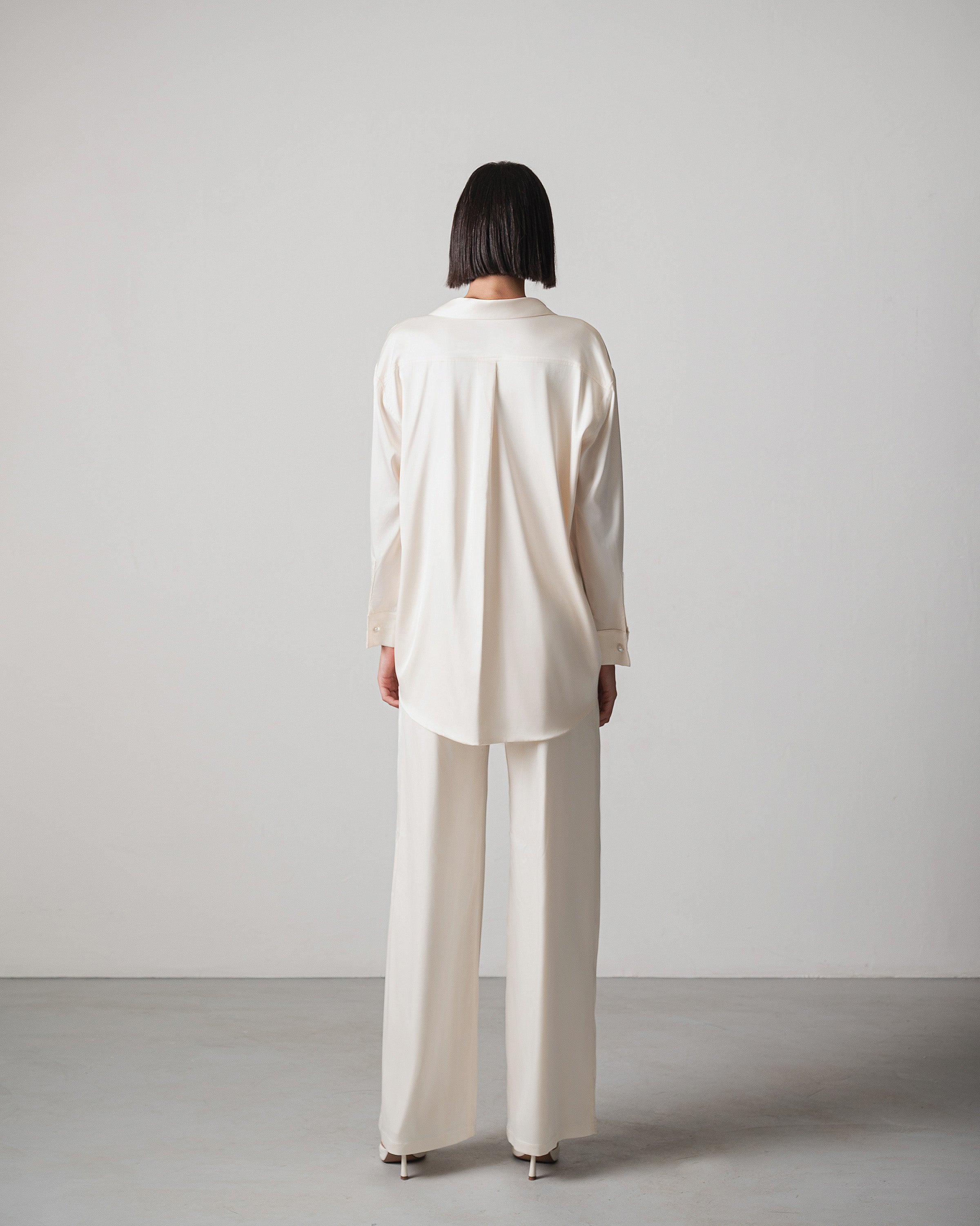 Zeina Off-White Satin Set - Image 5