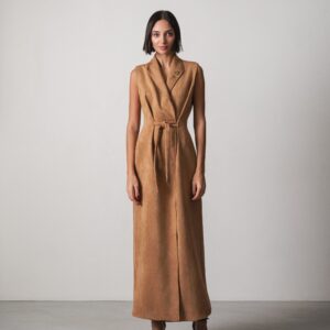 Luna Suede Dress in Light Brown