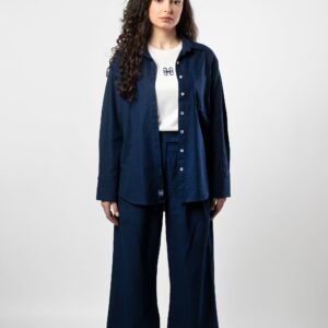 Nasma linen set in navy blue