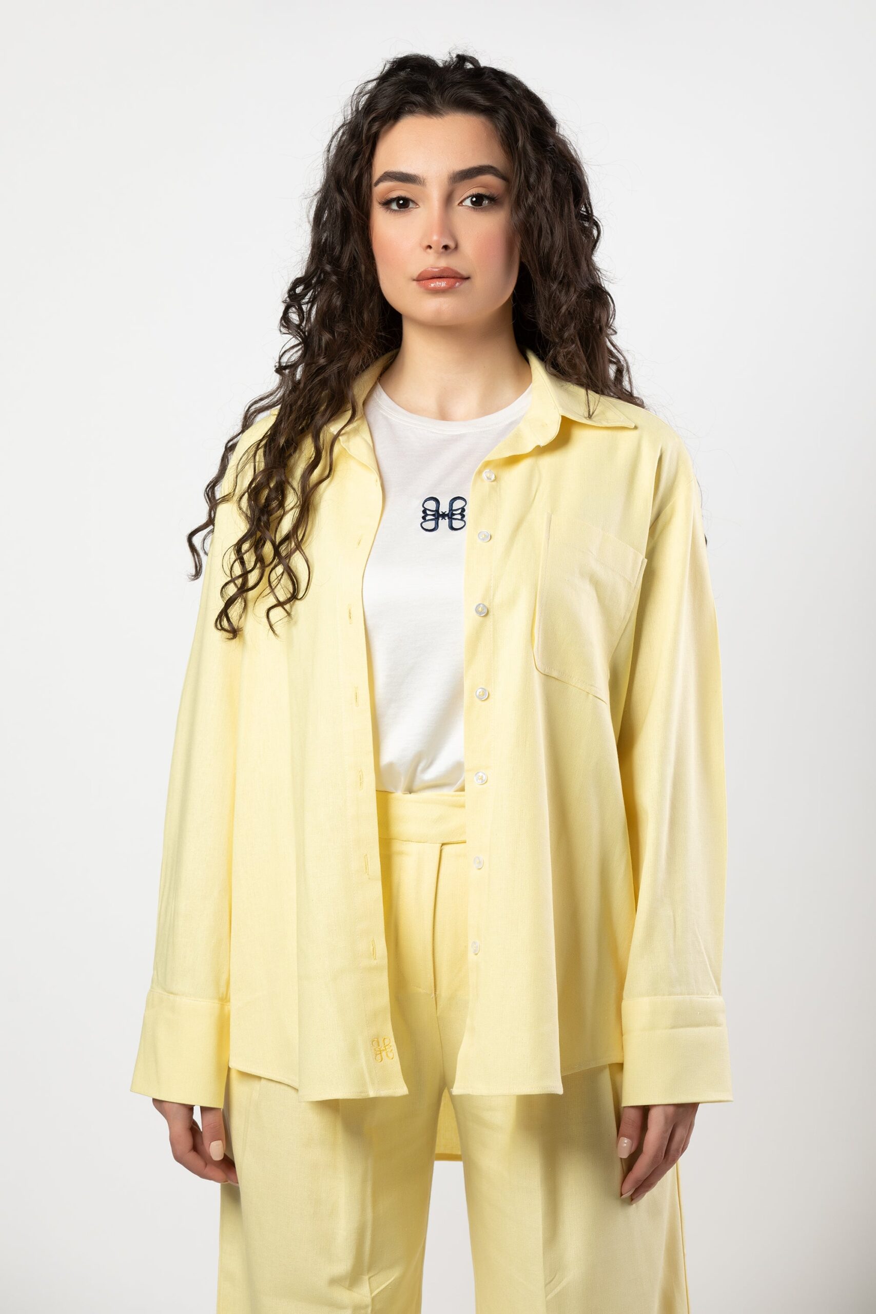 Nasma linen set in butter yellow - Image 6