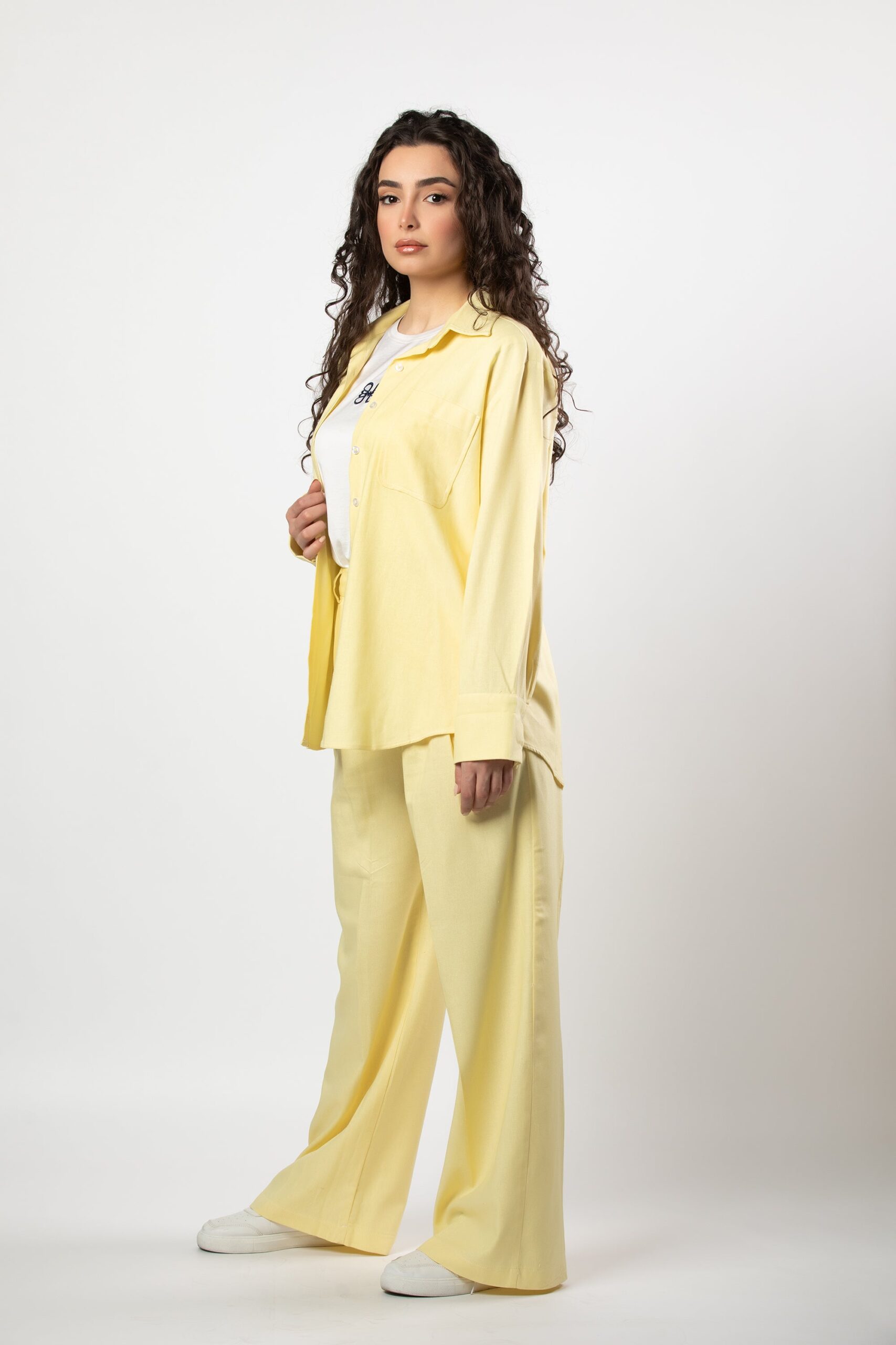 Nasma linen set in butter yellow - Image 7