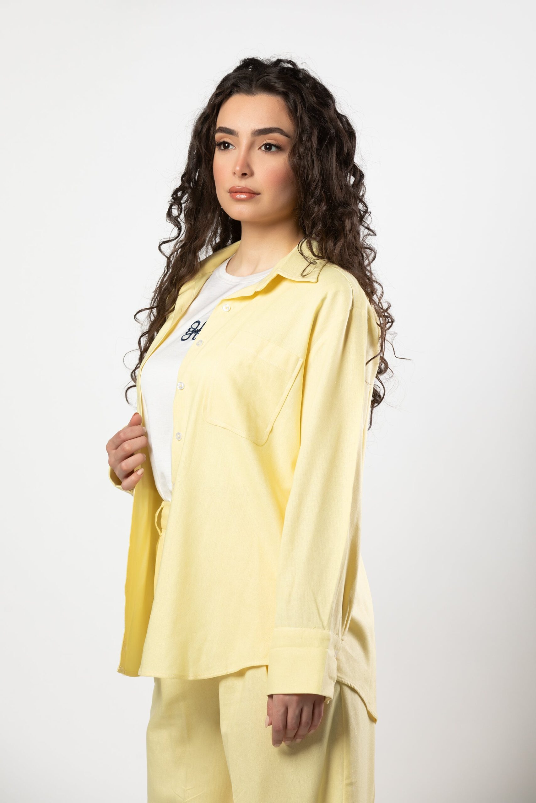 Nasma linen set in butter yellow - Image 8