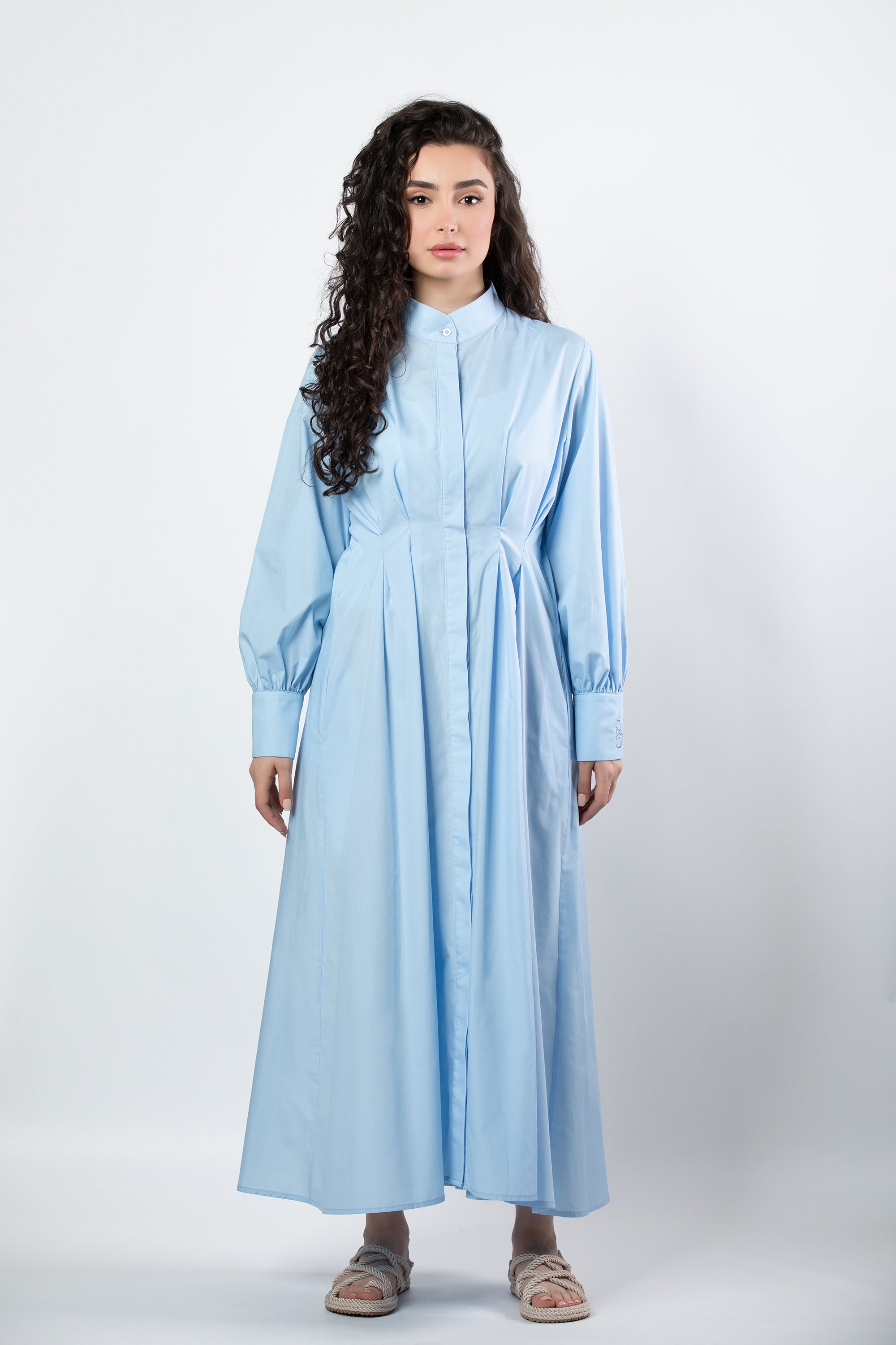 Noor midi dress in baby blue - Image 2