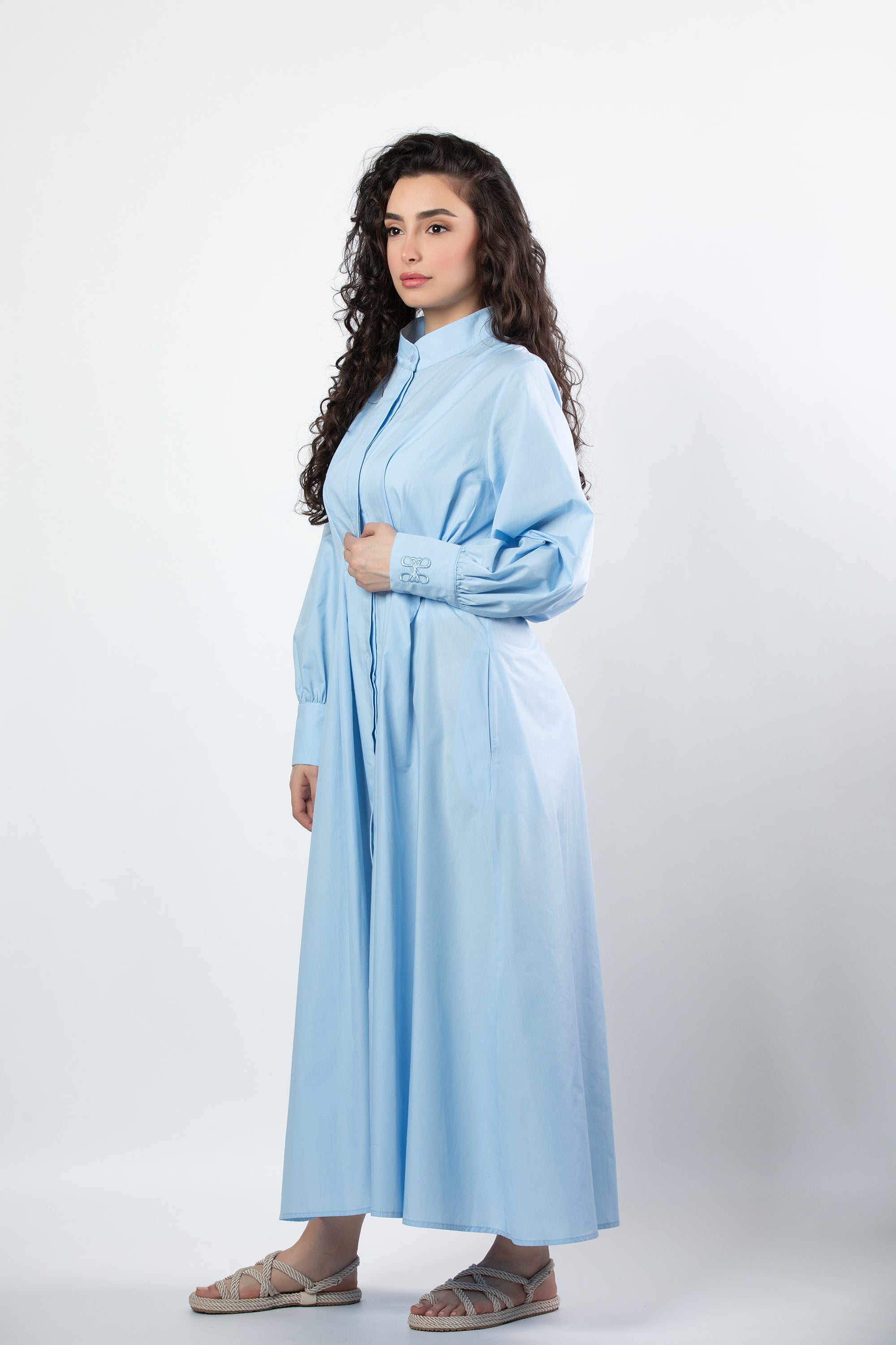 Noor midi dress in baby blue - Image 4