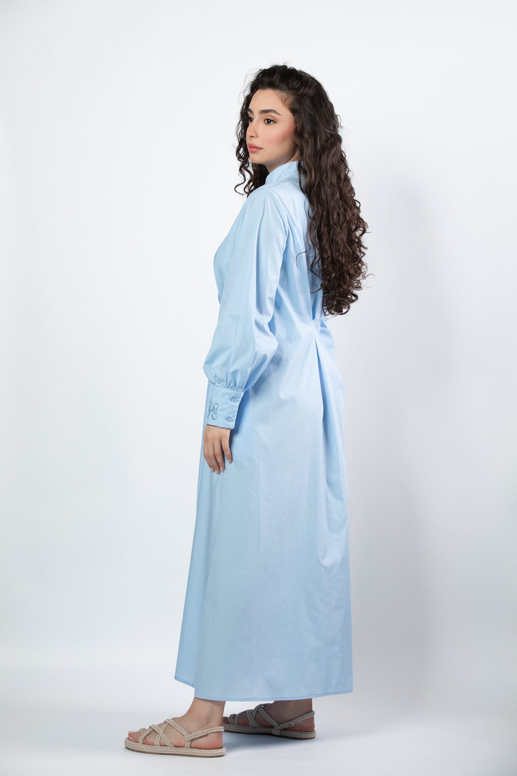 Noor midi dress in baby blue - Image 6
