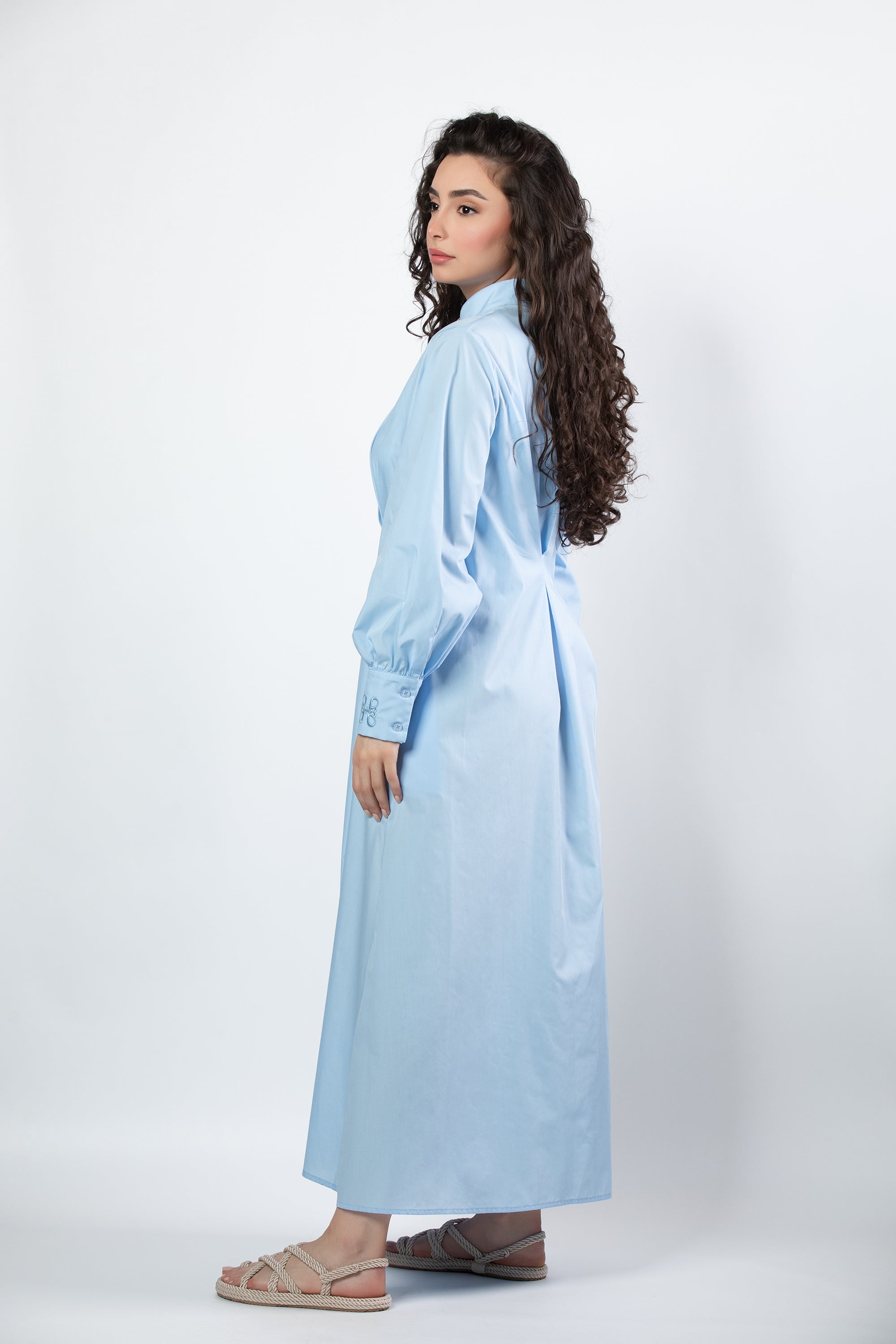Noor midi dress in baby blue - Image 6