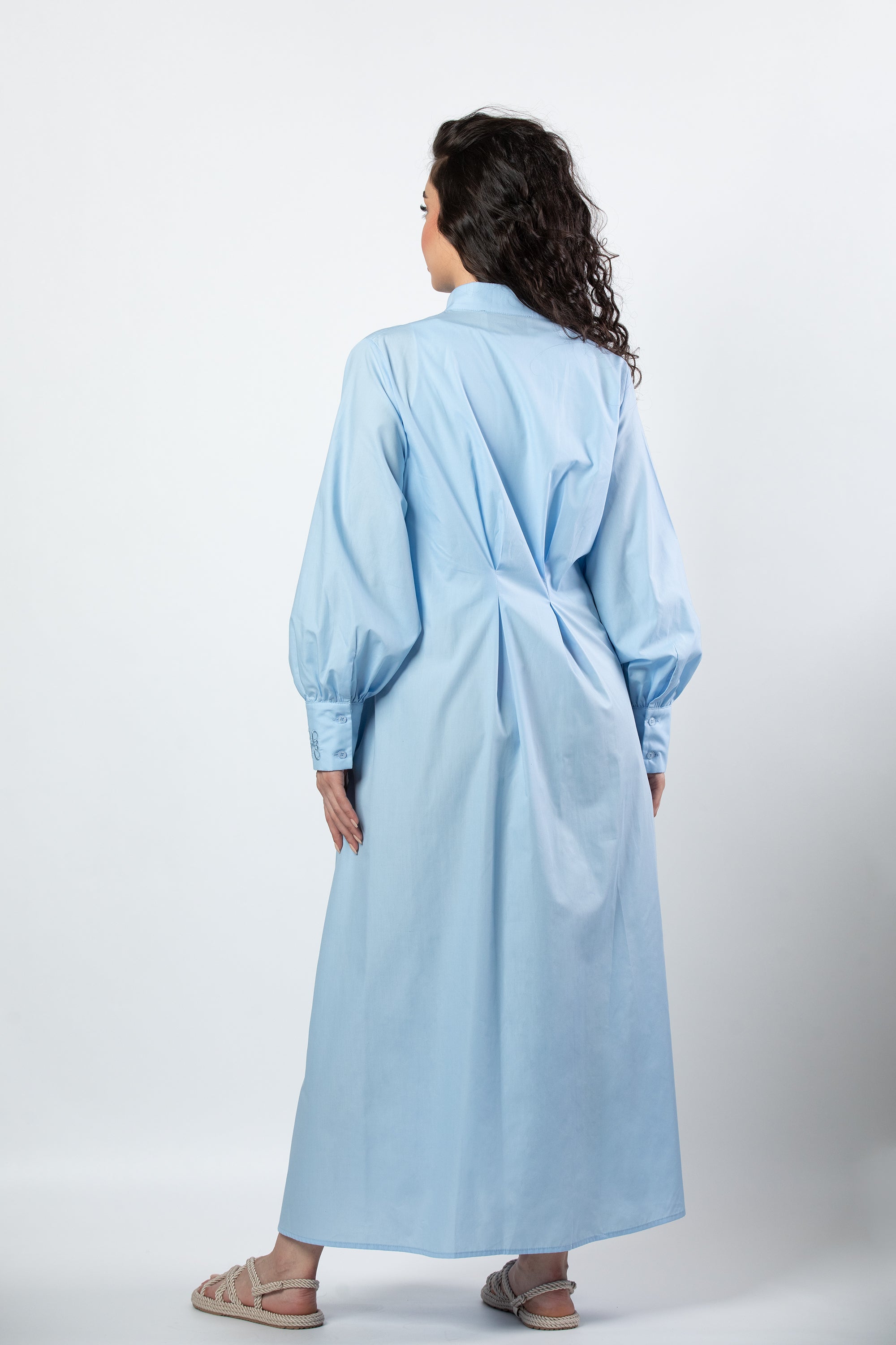Noor midi dress in baby blue - Image 7