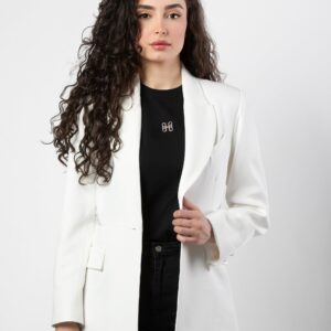 Aleen fitted blazer in crisp white