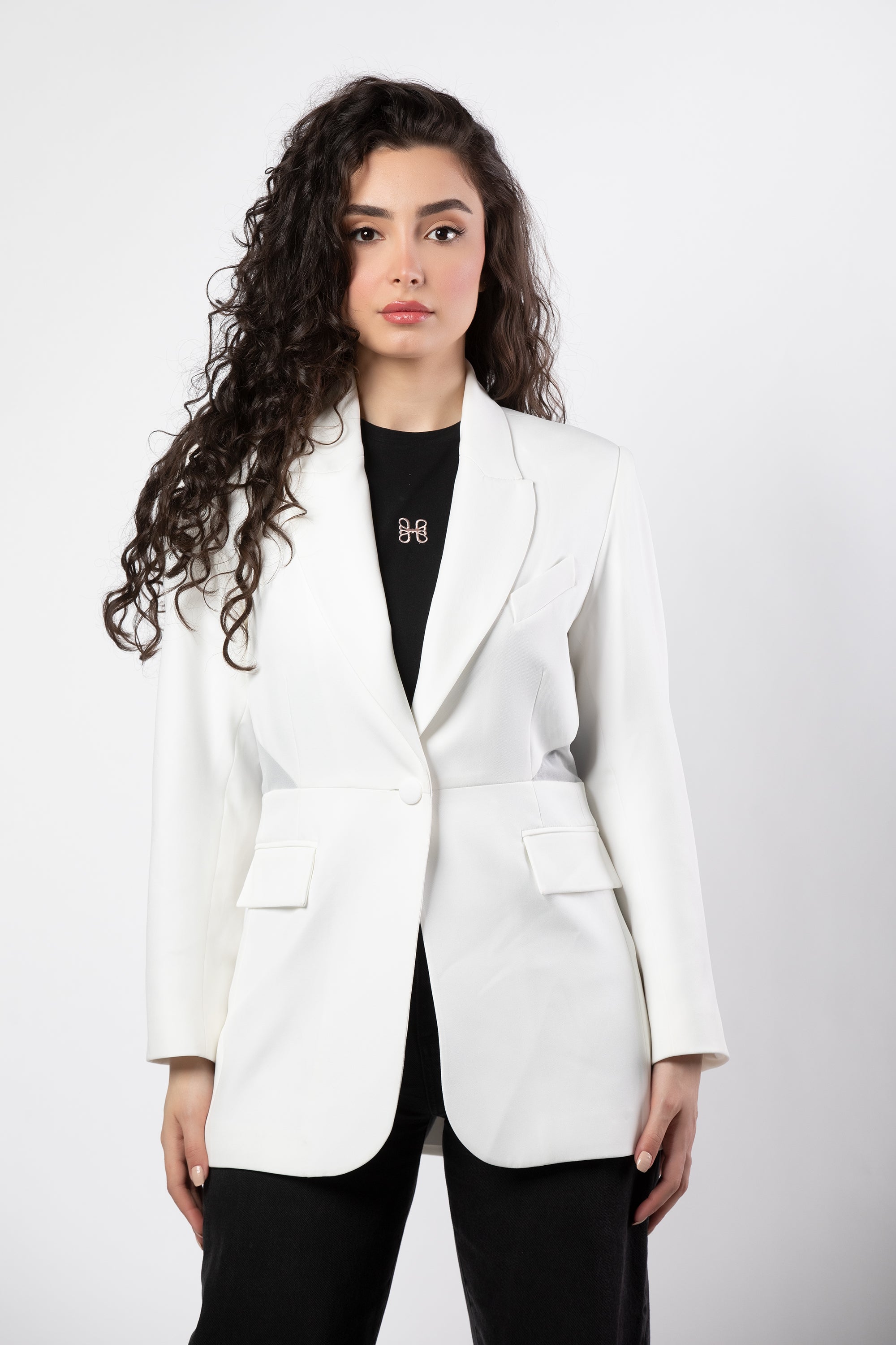 Aleen fitted blazer in crisp white - Image 7