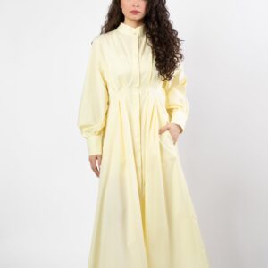 Noor midi dress in butter yellow