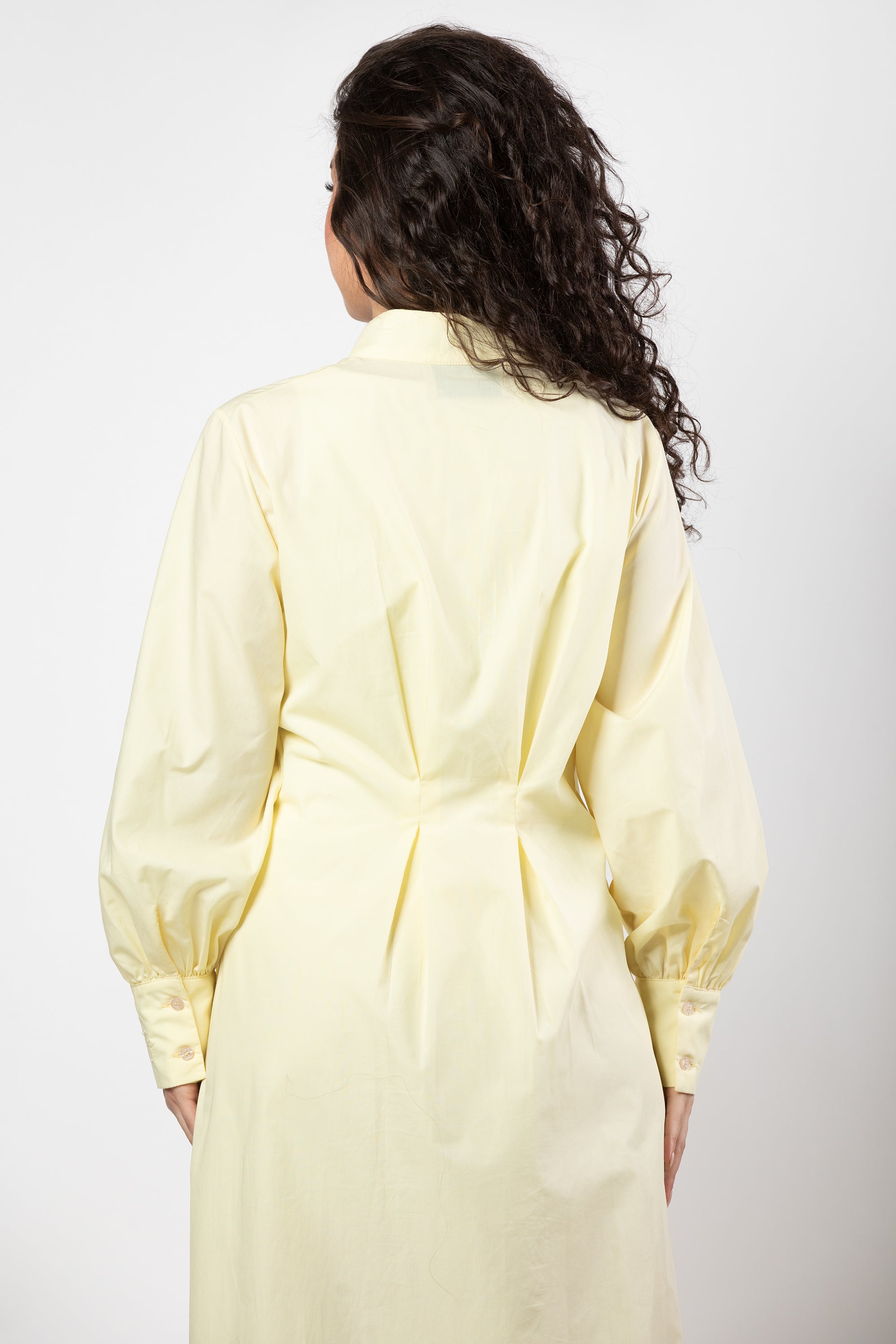 Noor midi dress in butter yellow - Image 3