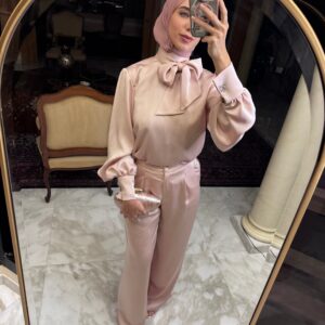 Salwa Satin Set in baby pink