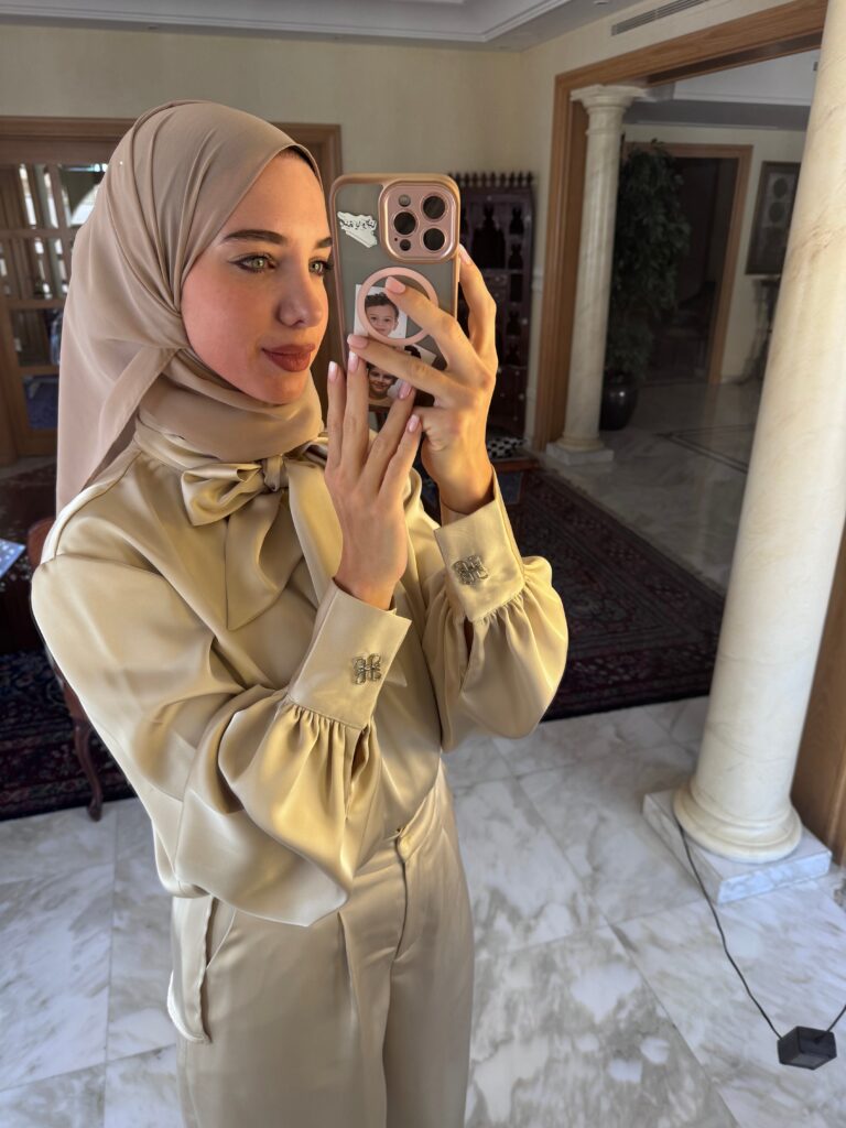 Salwa Satin Set in Champagne beige