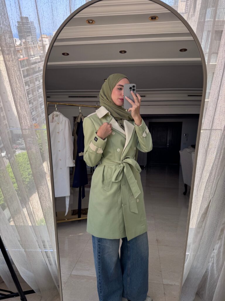 Dalia Trenchcoat in Pistachio Green